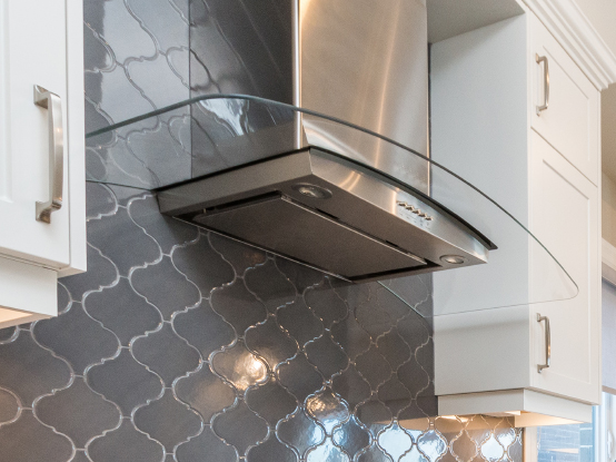 Glass and Stainless steel hood fan.